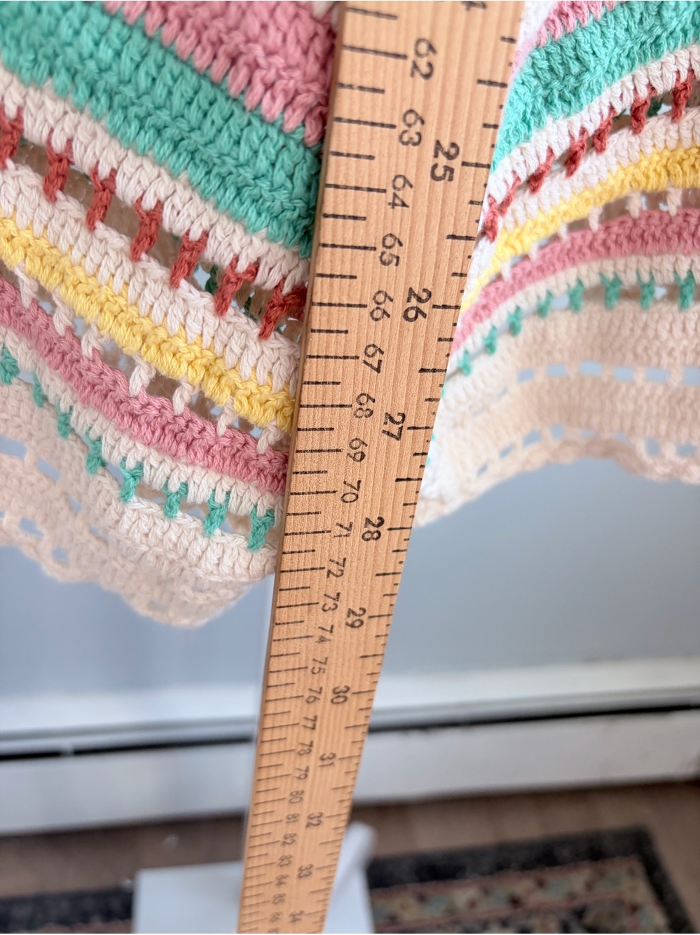 Crochet Cotton Halter Romper Cream Multicolor Chevron Boho Size S - Picture 4 of 10